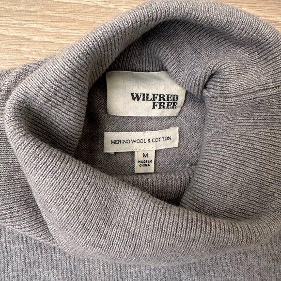 WILFRED FREE TURTLENECK SWEATER - MERINO WOOL & COTTON - SIZE MEDIUM - Picture 3 of 6